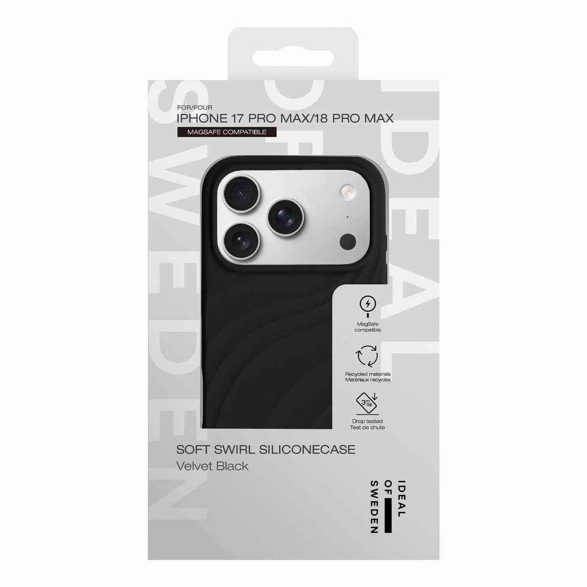 Ideal of Sweden Soft Swirl MagSafe Case Velvet Black for iPhone 18 Pro/17 Pro