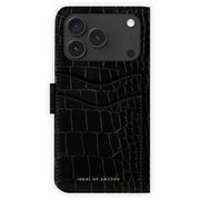 Ideal of Sweden Magnet Wallet MagSafe Case Black Croco for iPhone 18 Pro/17 Pro