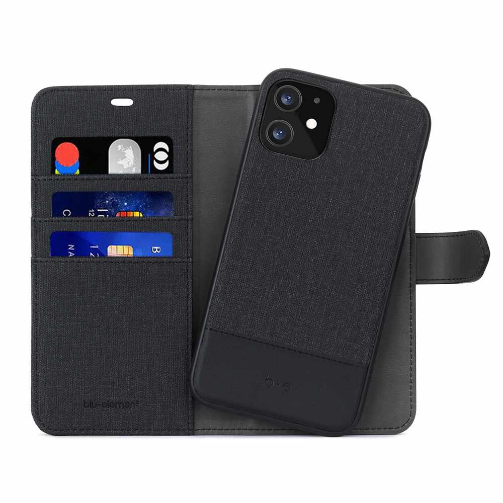 Blu Element Folio 2-in-1 Case Black/Black for iPhone 12