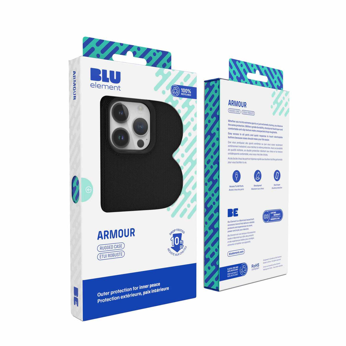 Blu Element BEA2XWMSIP15PRO Armour Rugged MagSafe Case iPhone 15 Pro Black for iPhone 15 Pro
