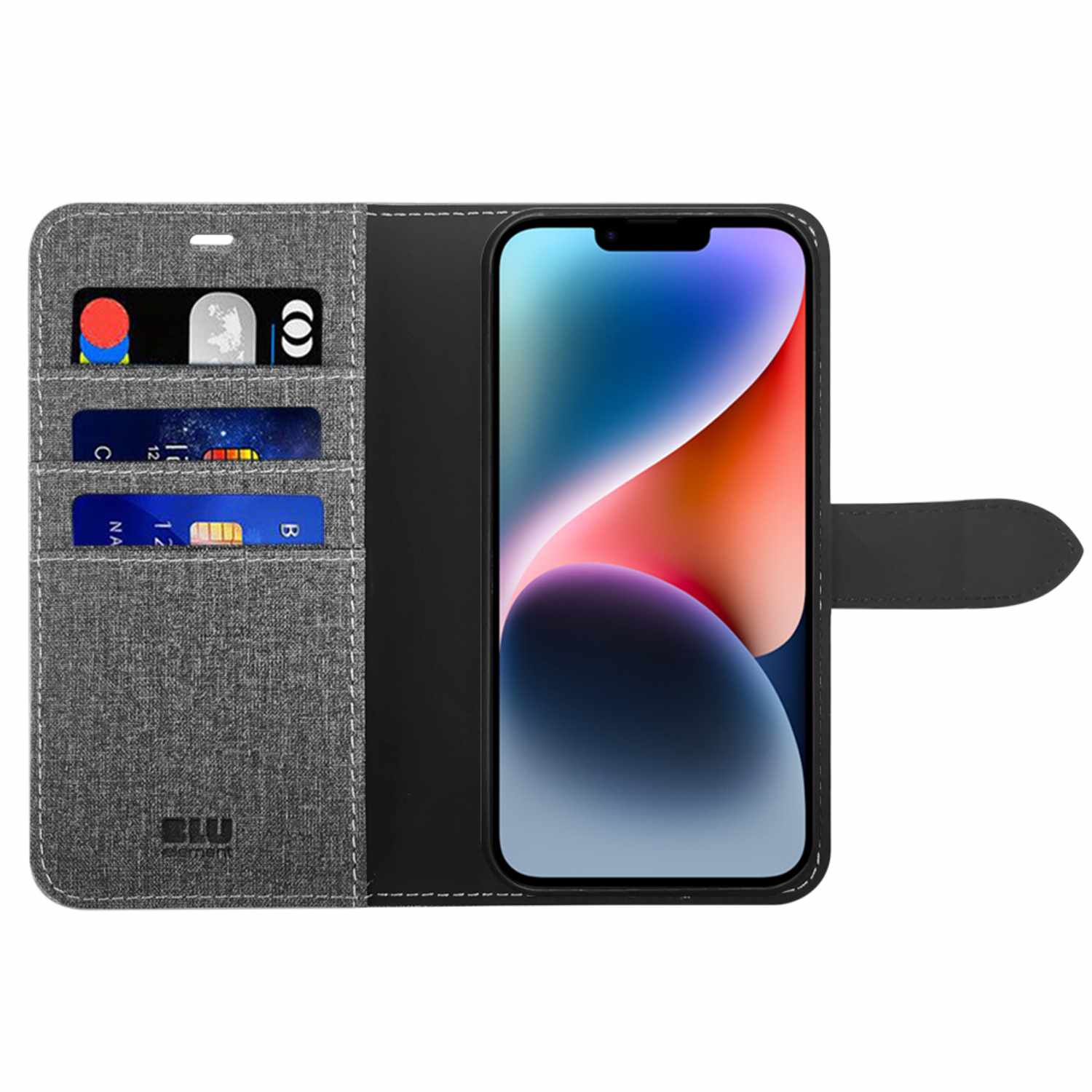 Blu Element Folio 2-in-1 Case Gravity Grey for iPhone 13, iPhone 14, iPhone 15, iPhone 16e, iPhone 17e
