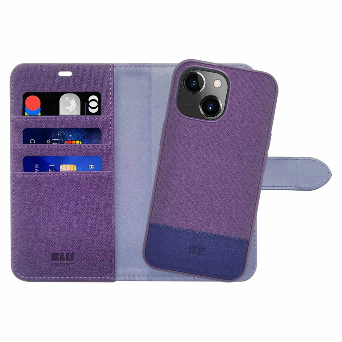 Blu Element Folio 2-in-1 Case Purple Haze for iPhone 13, iPhone 14, iPhone 15, iPhone 16e