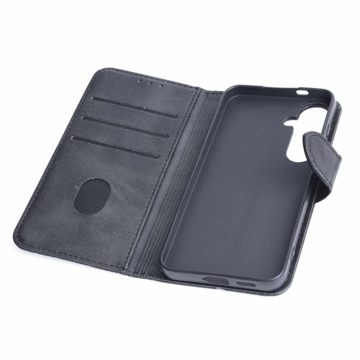 Blu Element BEWFS24B Faux Leather Folio Case with TPU Gelskin Galaxy S24 Black for Galaxy S24