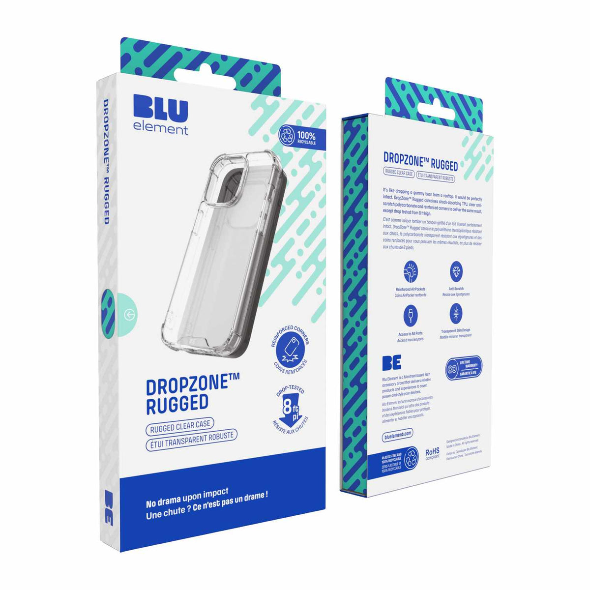 Blu Element BEDZR162 Dropzone Rugged Case iPhone 16 Plus Clear for iPhone 16 Plus
