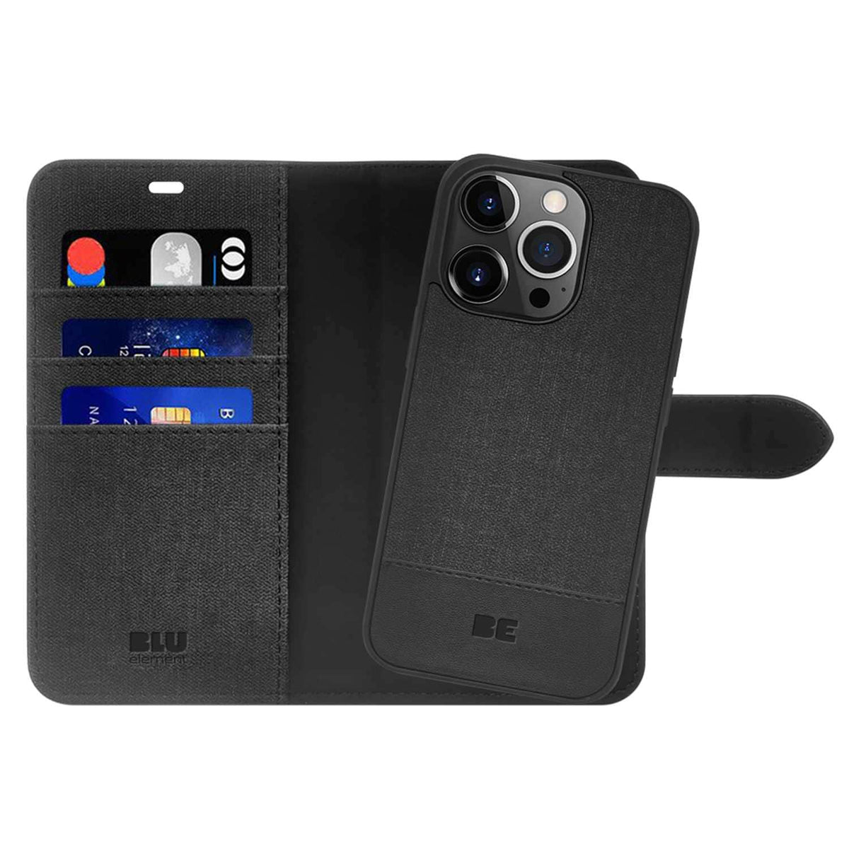 Blu Element Folio 2-in-1 Case Black for iPhone 16 Pro