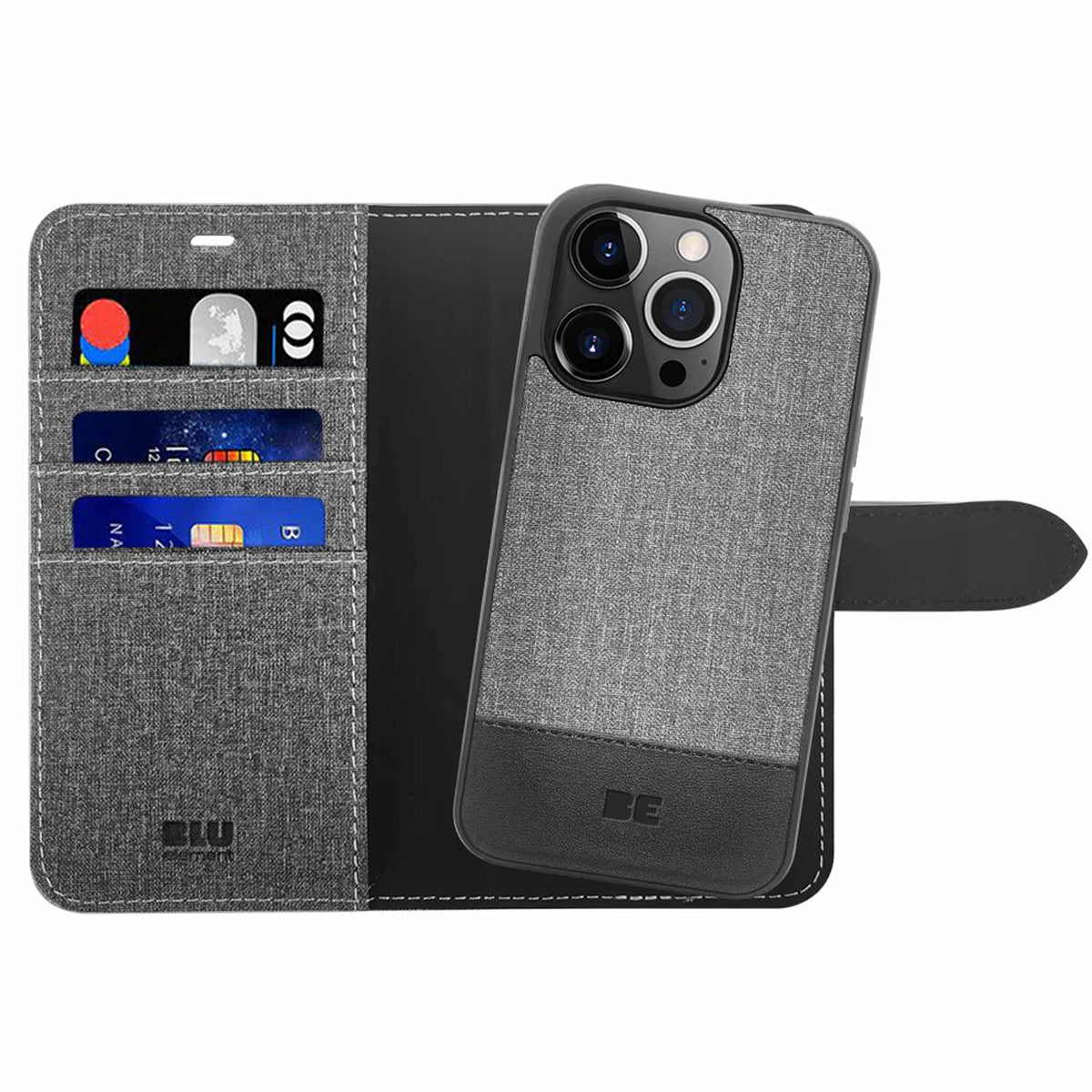 Blu Element Folio 2-in-1 Case Grey for iPhone 16 Pro Max