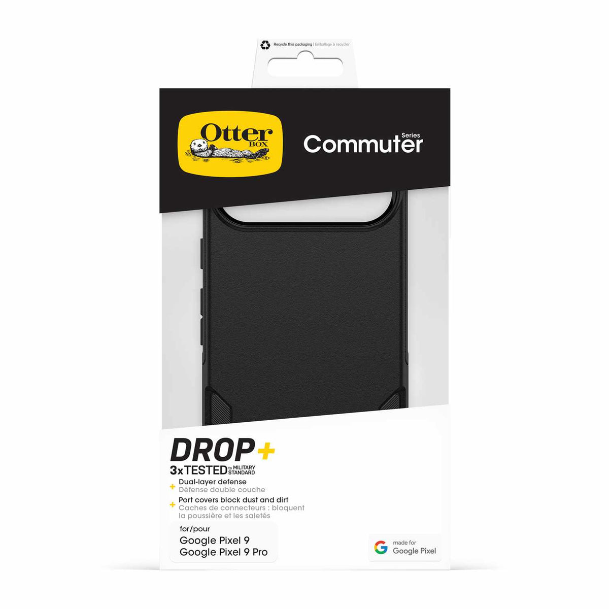 OtterBox Commuter Case Black for Pixel 9, Pixel 9 Pro