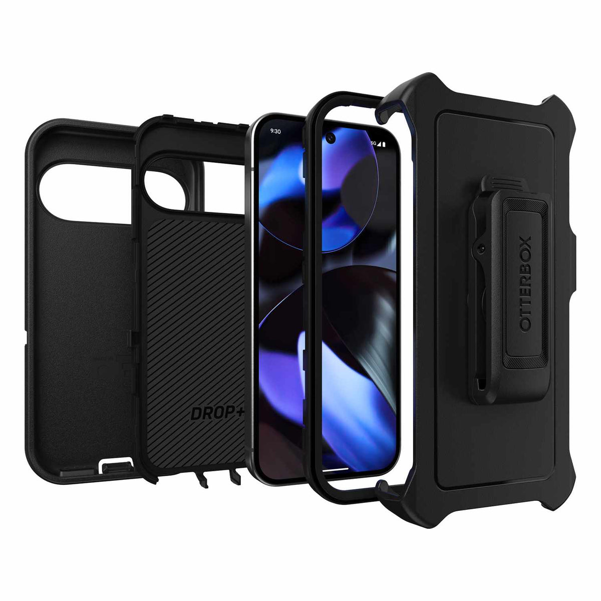 OtterBox Defender Case Black for Pixel 9, Pixel 9 Pro