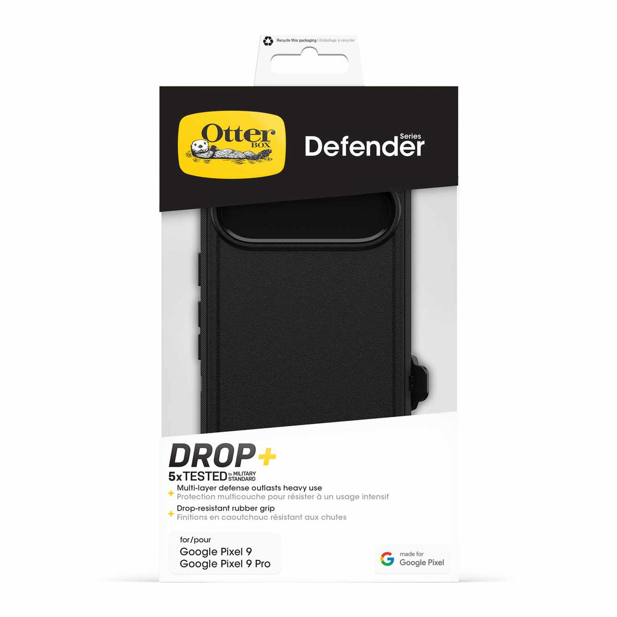 OtterBox Defender Case Black for Pixel 9, Pixel 9 Pro