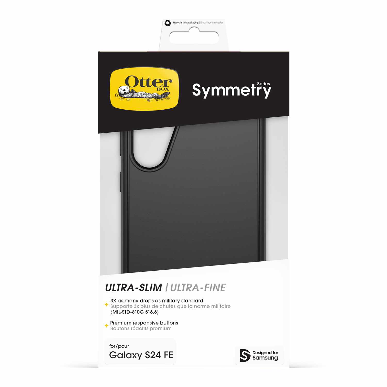 OtterBox Symmetry Case Black for Galaxy S24 FE