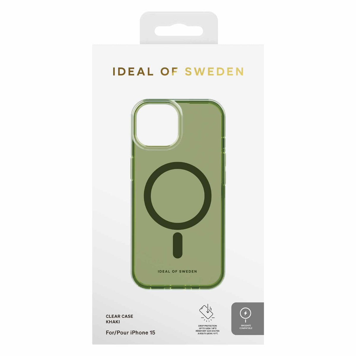 Ideal of Sweden Clear MagSafe Entry Case Khaki for iPhone 13, iPhone 14, iPhone 15, iPhone 16e, iPhone 17e