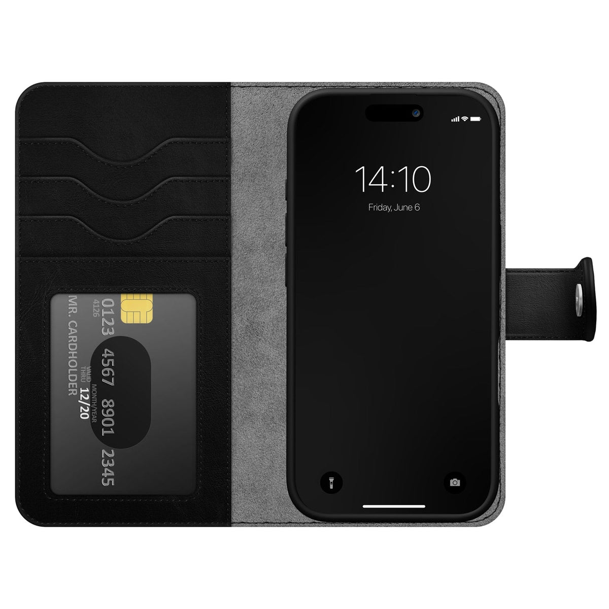 Ideal of Sweden IDMWPMSI246701 Magnet+ Wallet MagSafe Case iPhone 16 Plus Black for iPhone 16 Plus