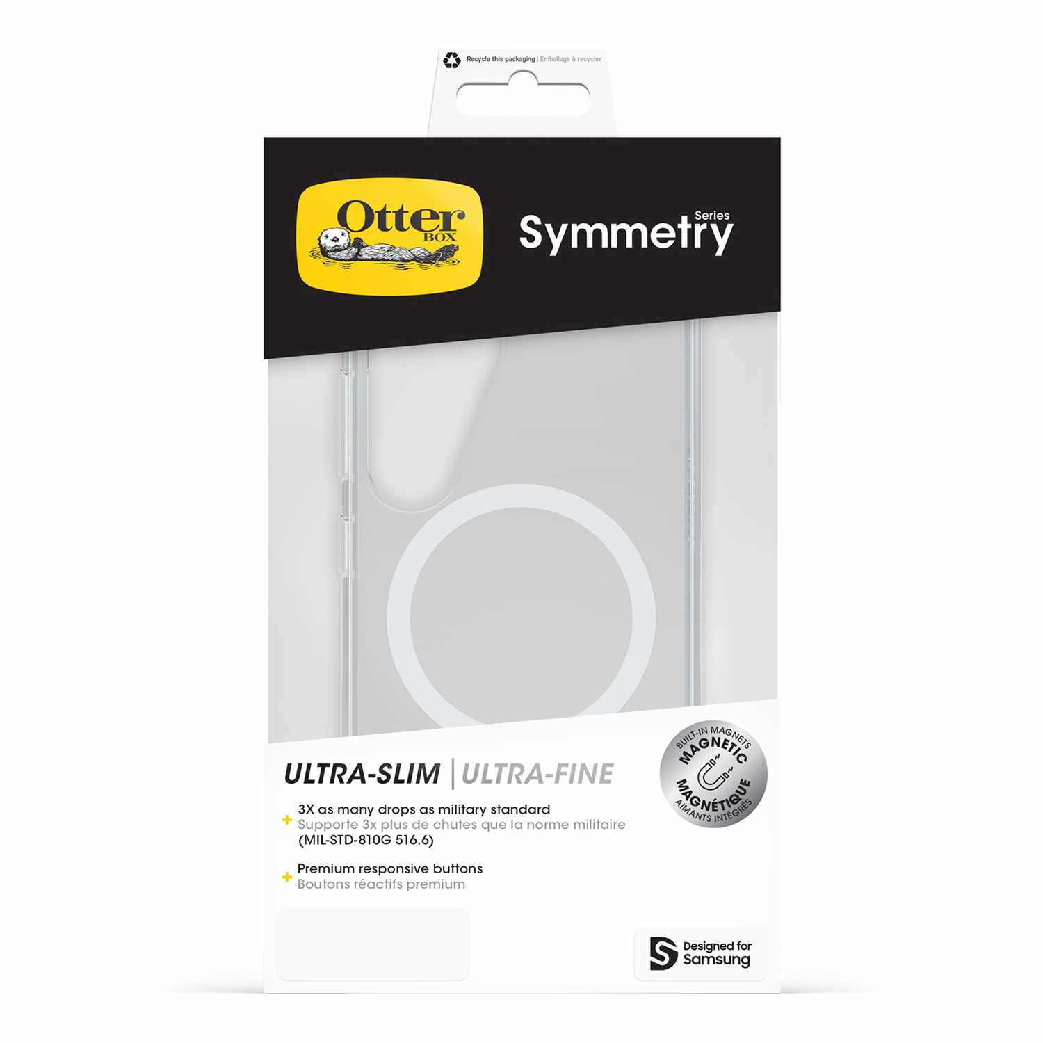 OtterBox Symmetry Clear Case w/Magnets Clear with Blue Tint for Samsung Galaxy S25+