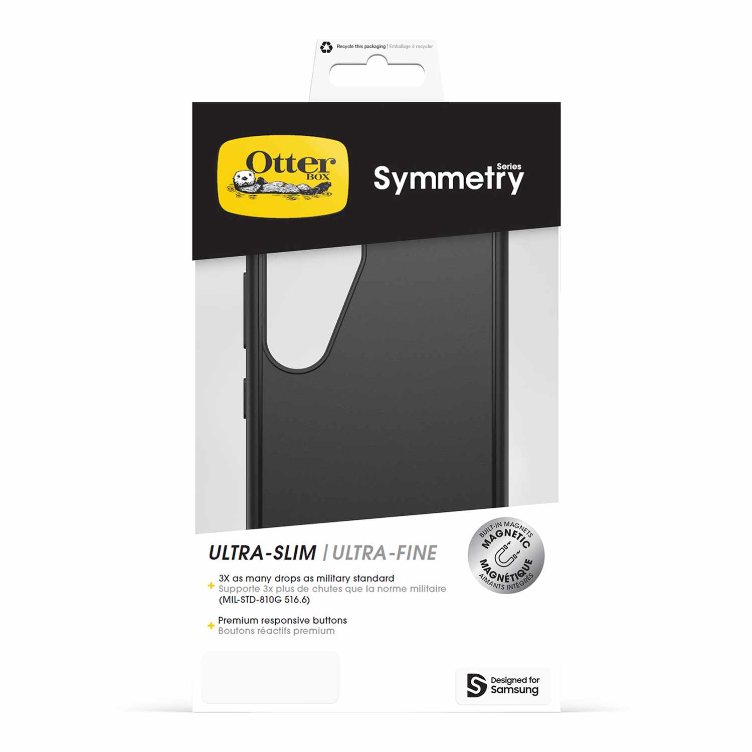 OtterBox Symmetry Case with Magnets Black for Galaxy S25