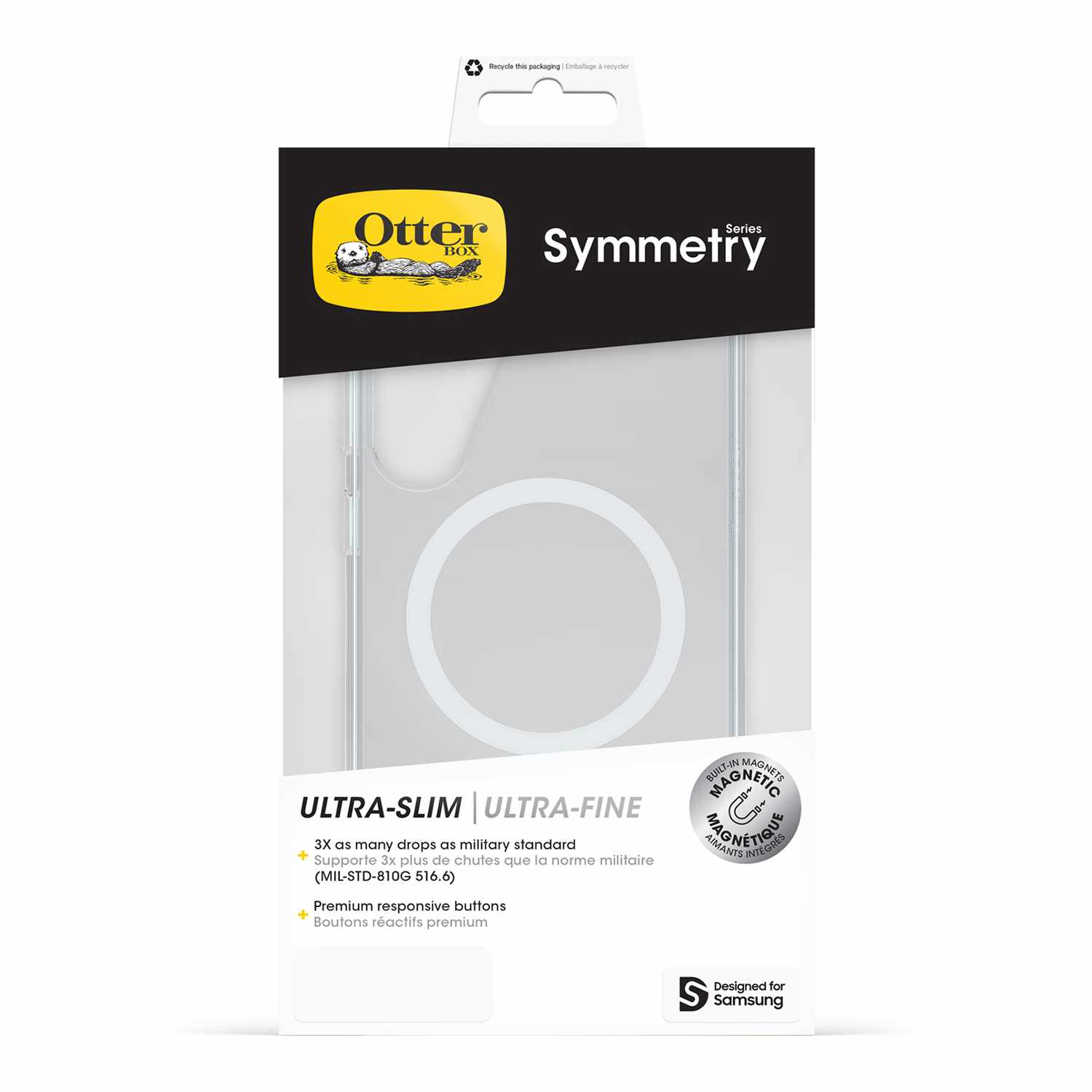 OtterBox Symmetry Clear Case w/Magnets Clear with Blue Tint for Samsung Galaxy S25