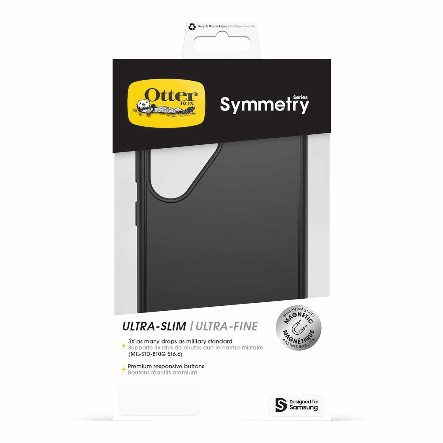 OtterBox Symmetry Case with Magnets Black for Galaxy S25 Ultra