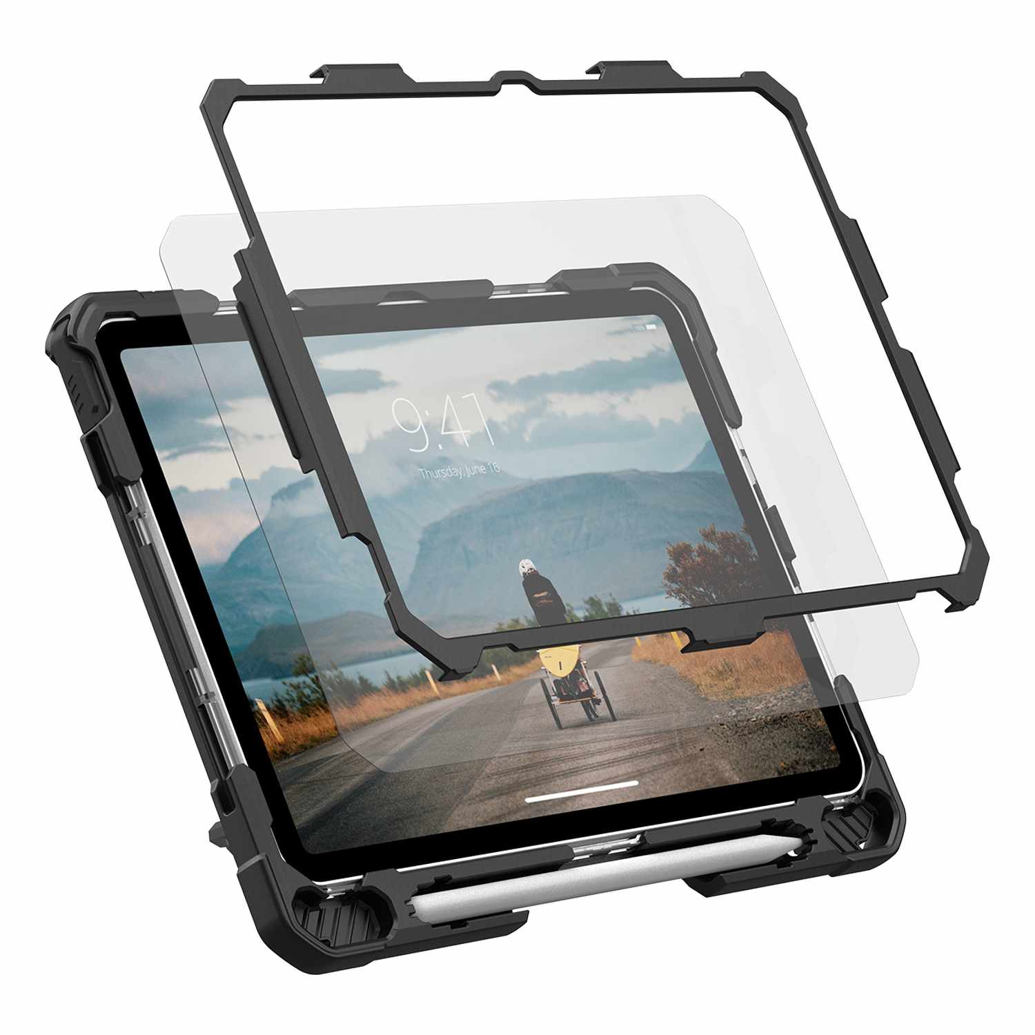 UAG Plasma Rugged Case withRotating Handstrap BULK Ice/Black for iPad 11 2025, iPad 10