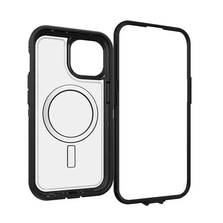 OtterBox Defender Pro XT Clear MagSafe Case Dark Side for iPhone 13, iPhone 14, iPhone 15, iPhone 16e, iPhone 17e