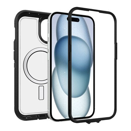 OtterBox Defender Pro XT Clear MagSafe Case Dark Side for iPhone 13, iPhone 14, iPhone 15, iPhone 16e, iPhone 17e