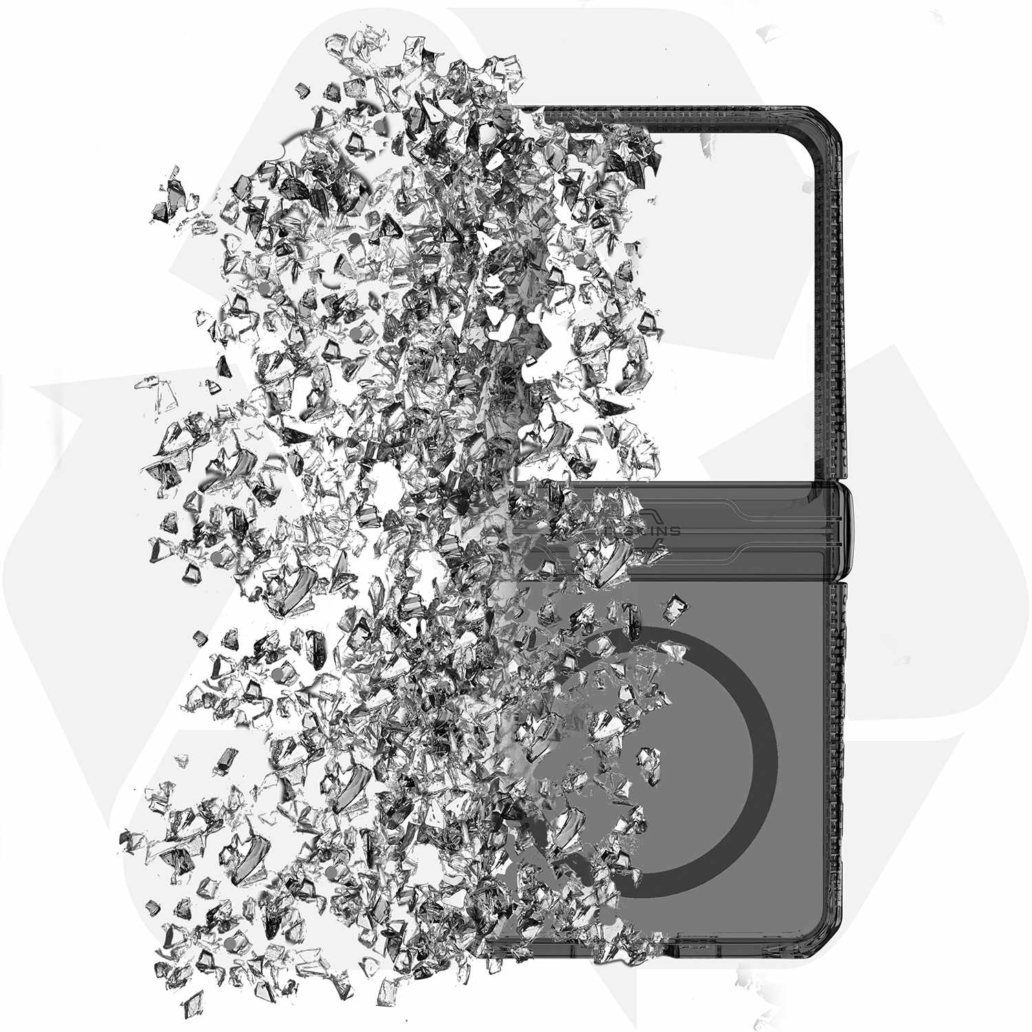 ITSKINS Hybrid_R Case Hinge withMagSafe Smoke/Transparent Clear for Galaxy Z Flip7