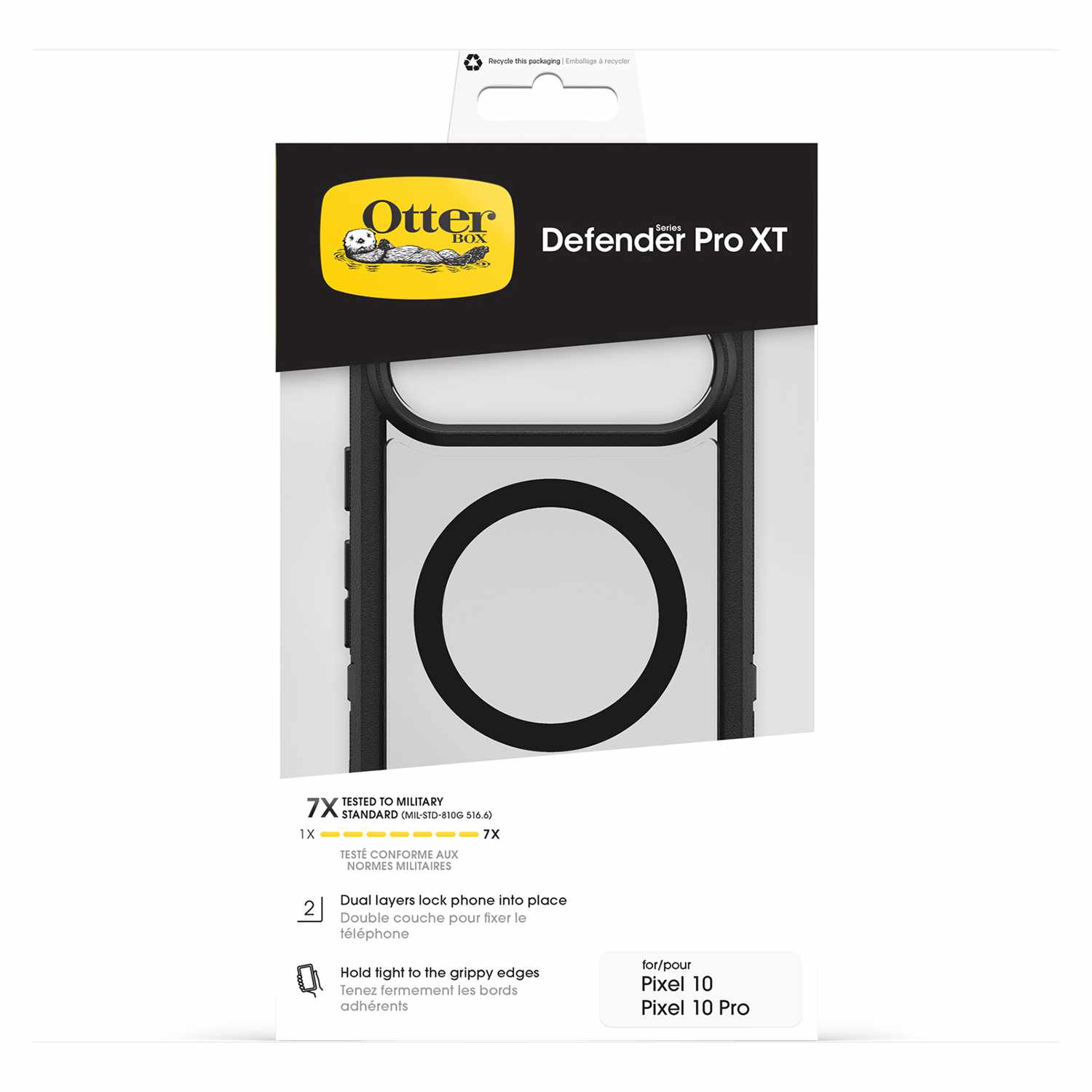 OtterBox Defender Pro XT Clear Case with Magnets Dark Side for Pixel 10, Pixel 10 Pro