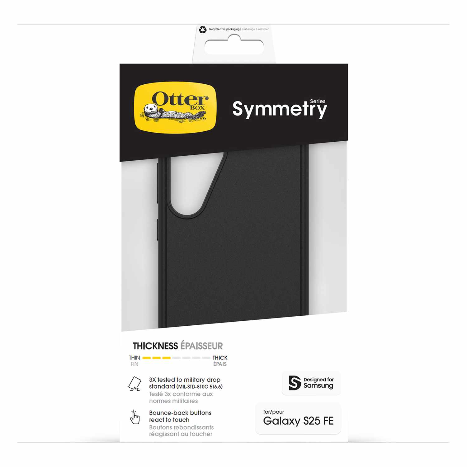 OtterBox Symmetry Case Black for Galaxy S25 FE