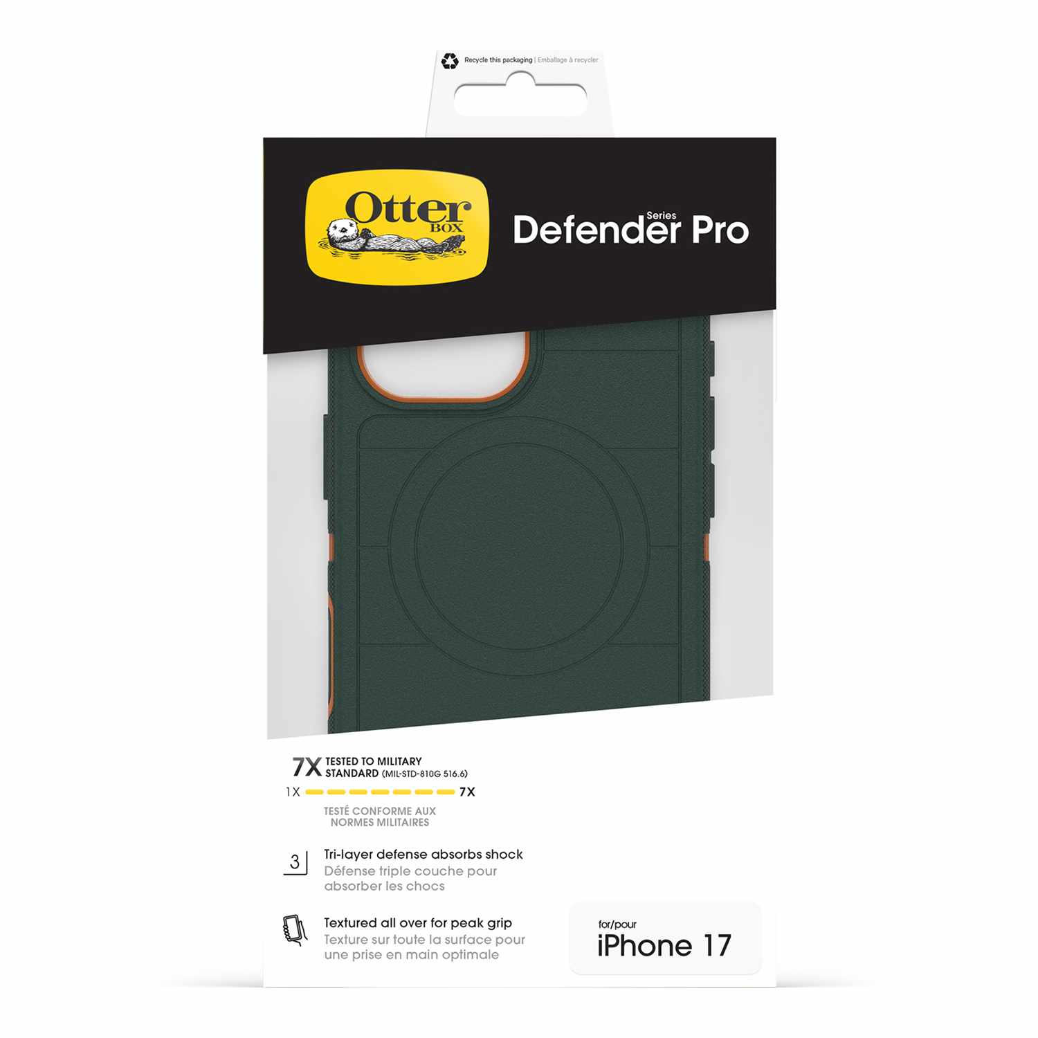 OtterBox Defender Pro MagSafe Case with Camera Control Coopersmith (Green) for iPhone 17