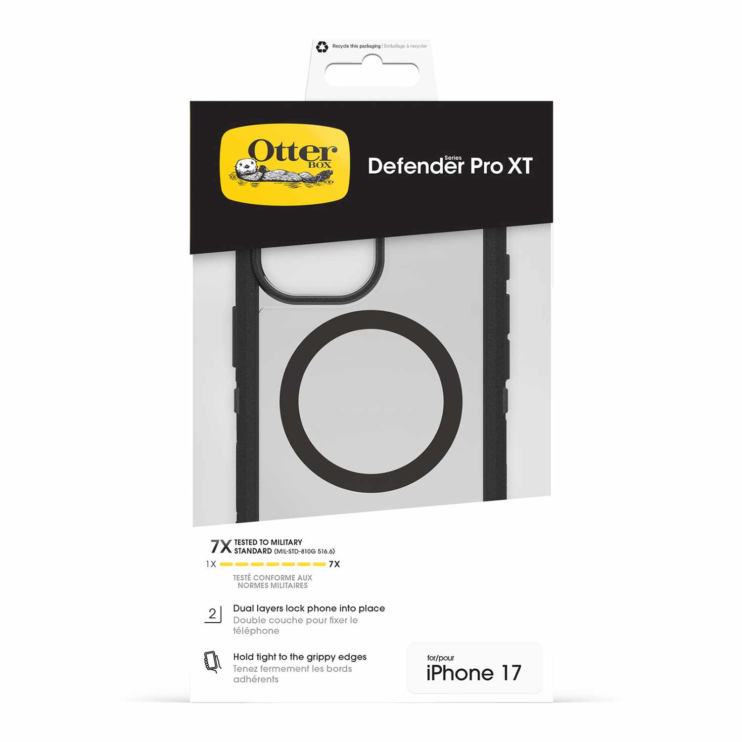 OtterBox Defender Pro XT Clear MagSafe Case w/Camera Control Dark Side (Black) for iPhone 17