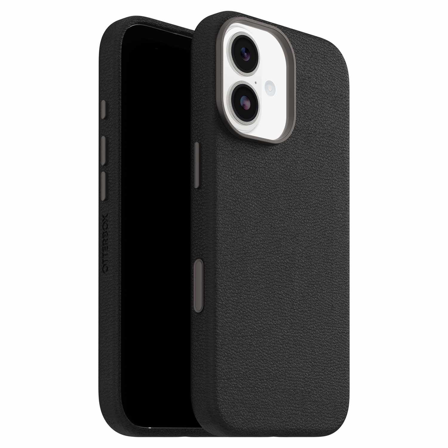 OtterBox Symmetry Cactus Leather MagSafe Case with Camera Control Noir Ash (Black) for iPhone 17