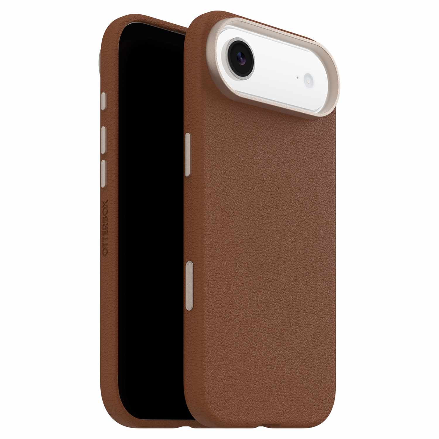 OtterBox Symmetry Cactus Leather MagSafe Case with Camera Control Dessert Saddle (Brown) for iPhone Air