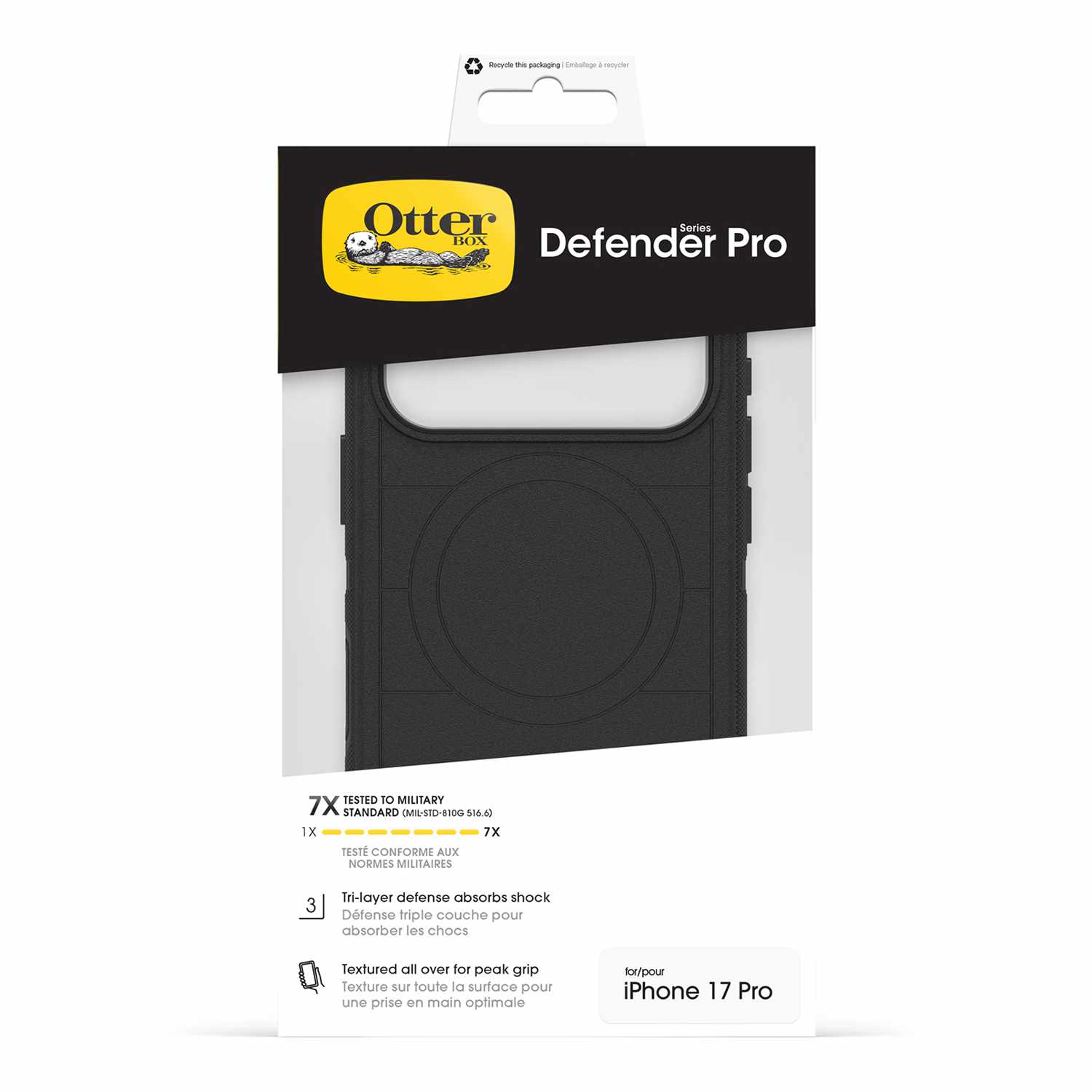 OtterBox Defender Pro MagSafe Case with Camera Control Black for iPhone 17 Pro