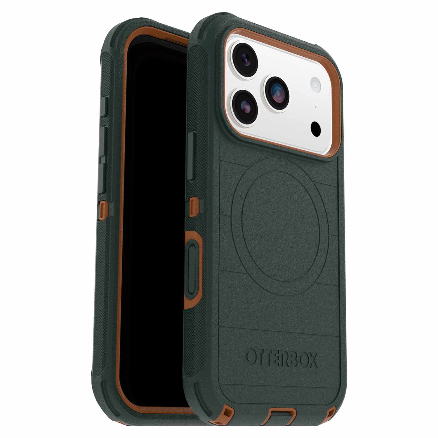 OtterBox Defender Pro MagSafe Case with Camera Control Coopersmith (Green) for iPhone 17 Pro
