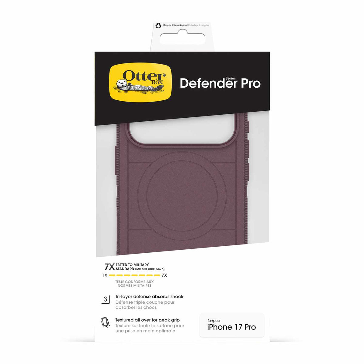 OtterBox Defender Pro MagSafe Case with Camera Control Trailhead (Purple) for iPhone 17 Pro