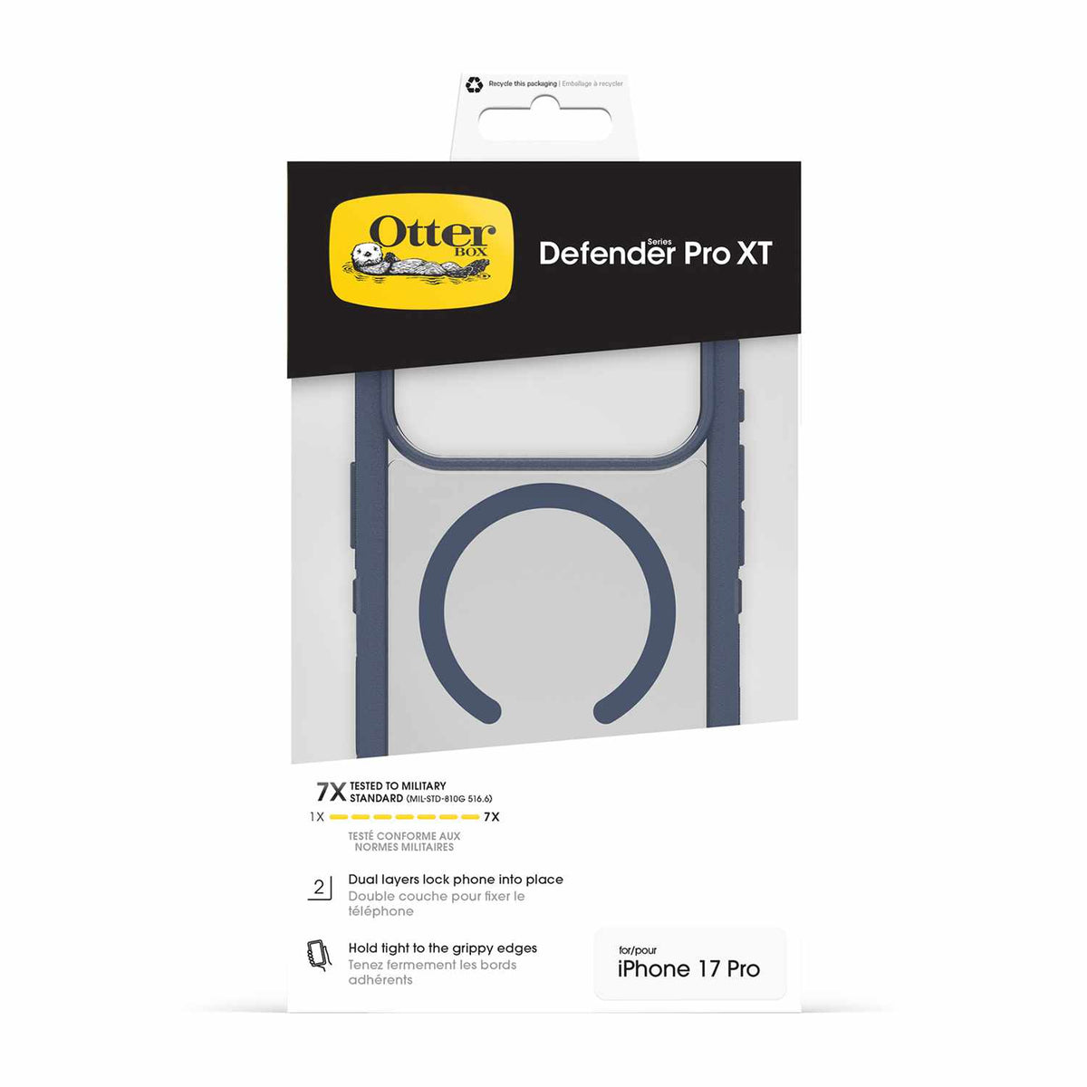OtterBox Defender Pro XT Clear MagSafe Case w/Camera Control Bootcut (Blue) for iPhone 17 Pro