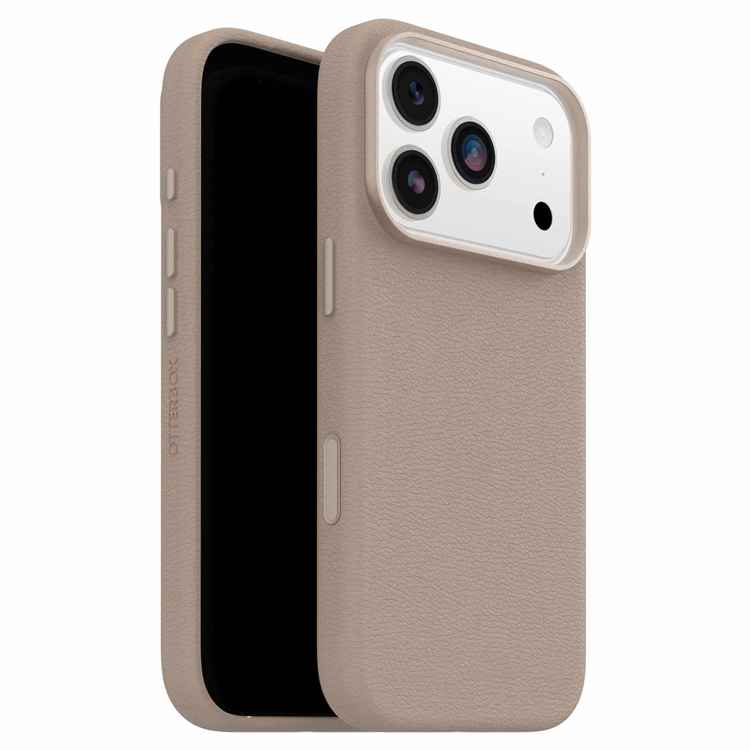 OtterBox Symmetry Cactus Leather MagSafe Case with Camera Control Grey Comfort for iPhone 17 Pro