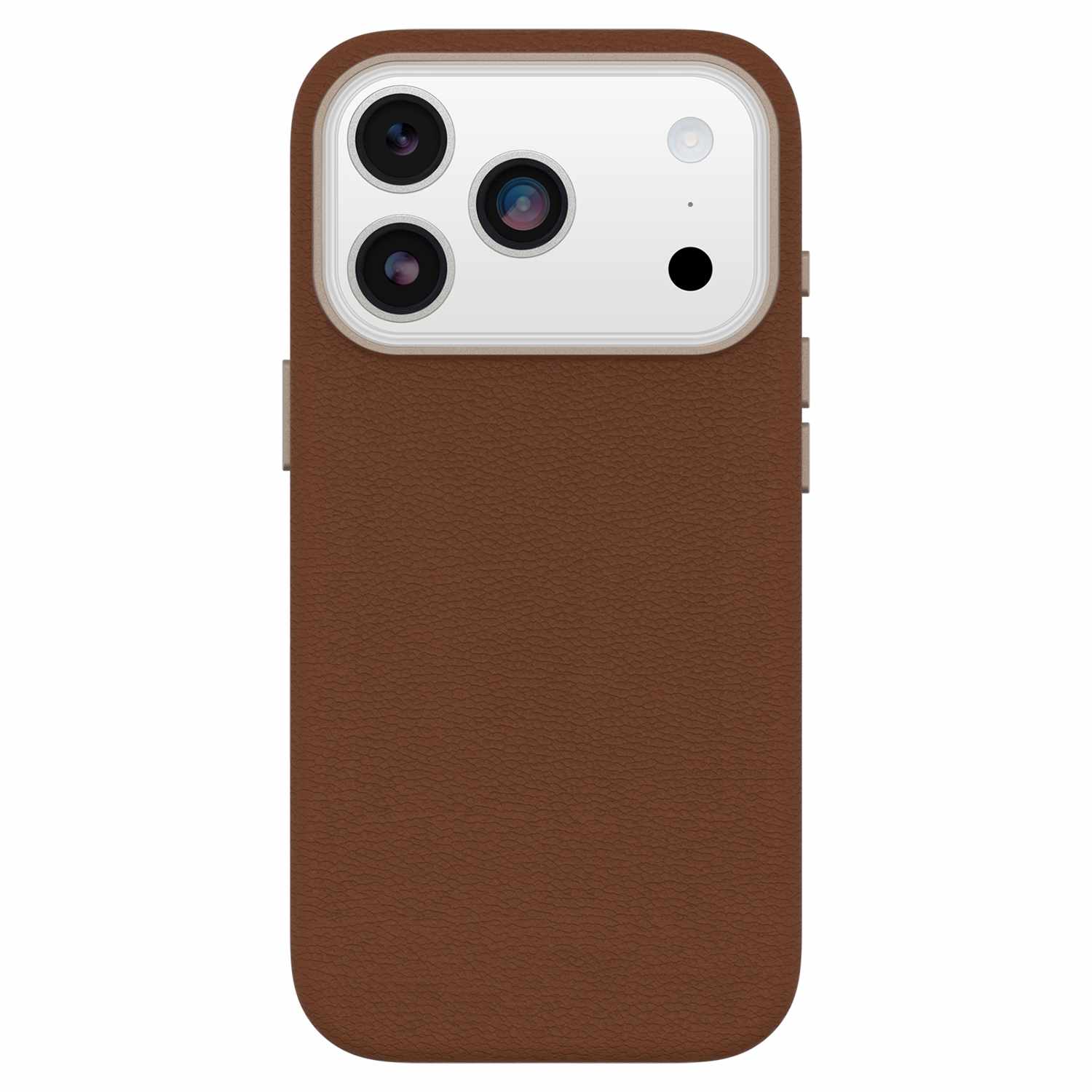 OtterBox Symmetry Cactus Leather MagSafe Case with Camera Control Dessert Saddle (Brown) for iPhone 17 Pro