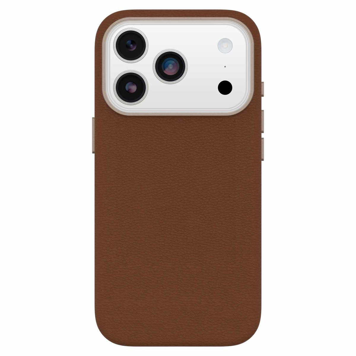 OtterBox Symmetry Cactus Leather MagSafe Case with Camera Control Dessert Saddle (Brown) for iPhone 17 Pro