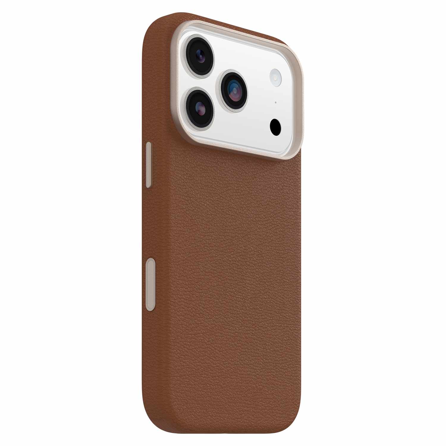 OtterBox Symmetry Cactus Leather MagSafe Case with Camera Control Dessert Saddle (Brown) for iPhone 17 Pro