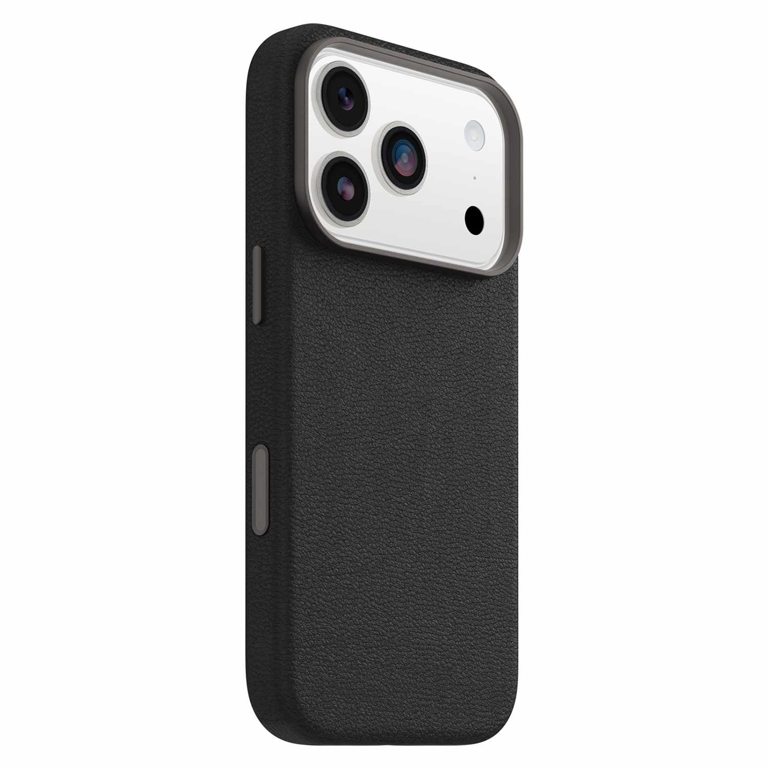 OtterBox Symmetry Cactus Leather MagSafe Case with Camera Control Noir Ash (Black) for iPhone 17 Pro
