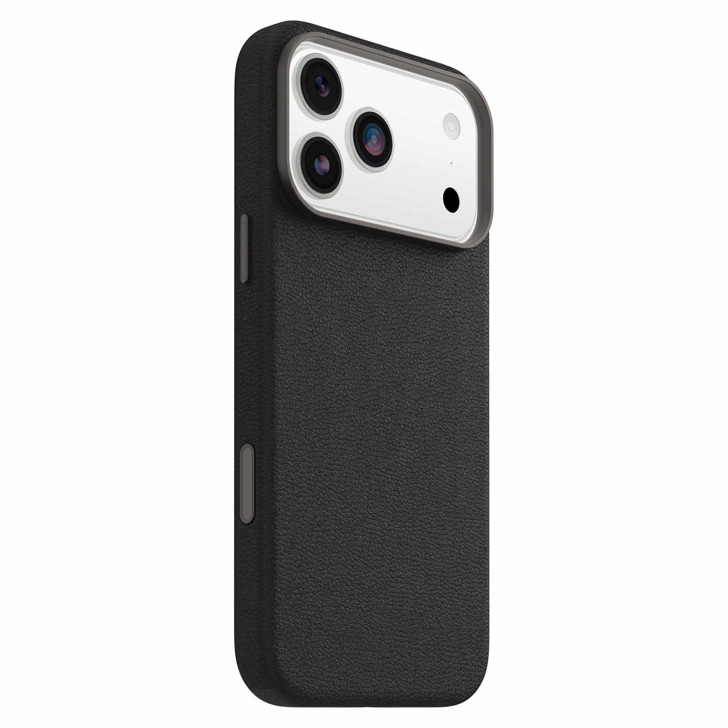 OtterBox Symmetry Cactus Leather MagSafe Case with Camera Control Noir Ash (Black) for iPhone 17 Pro Max