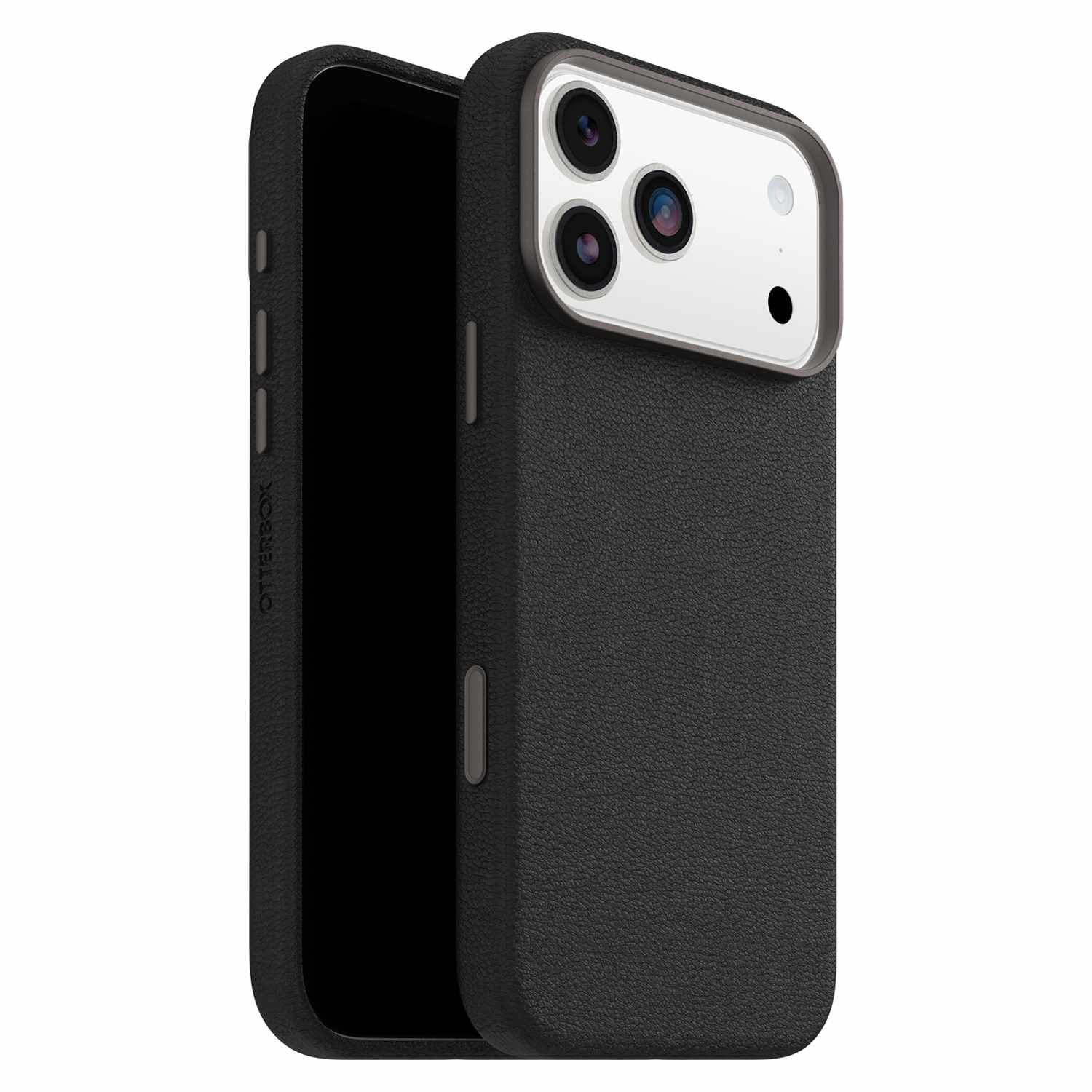OtterBox Symmetry Cactus Leather MagSafe Case with Camera Control Noir Ash (Black) for iPhone 17 Pro Max