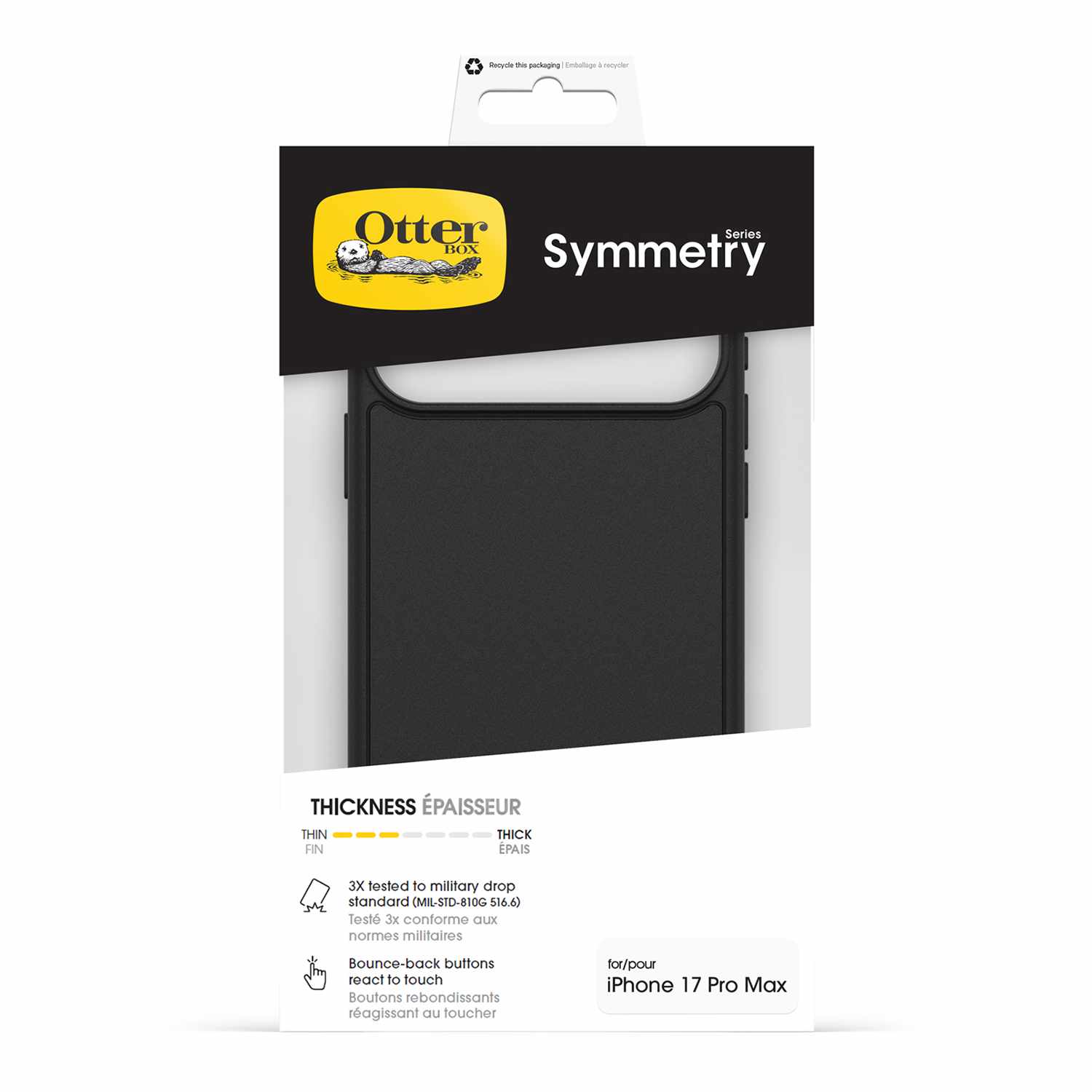 OtterBox Symmetry MagSafe Case with Camera Control Bulk Packaging Black for iPhone 17 Pro Max