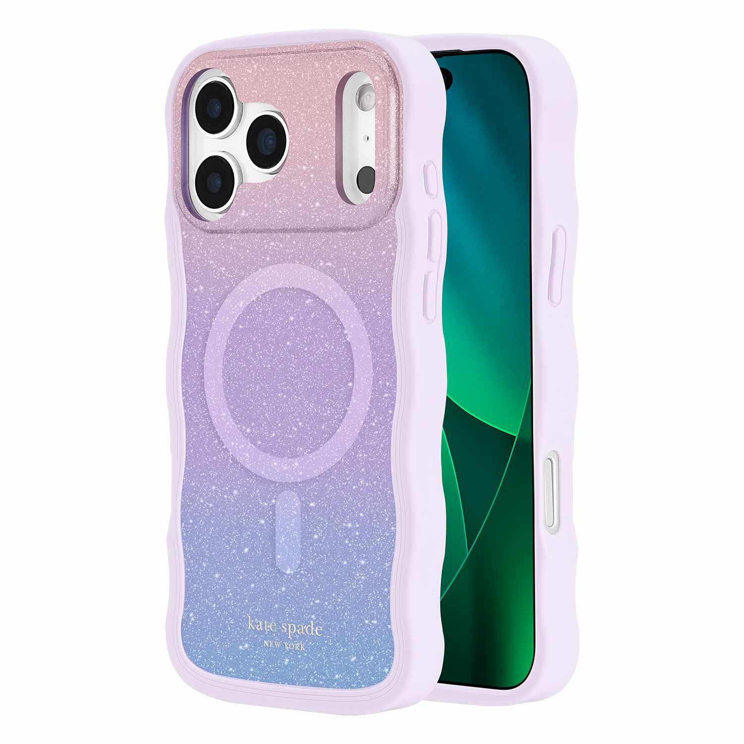 Kate Spade Wavy MagSafe Case Opal Glitter Multi-Color for iPhone 17 Pro Max