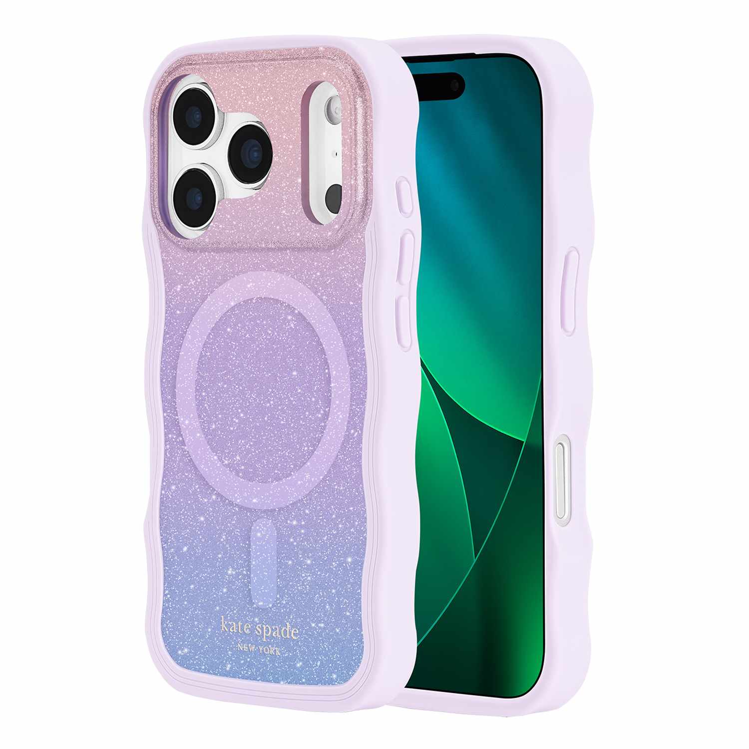 Kate Spade Wavy MagSafe Case Opal Glitter Multi-Color for iPhone 17 Pro