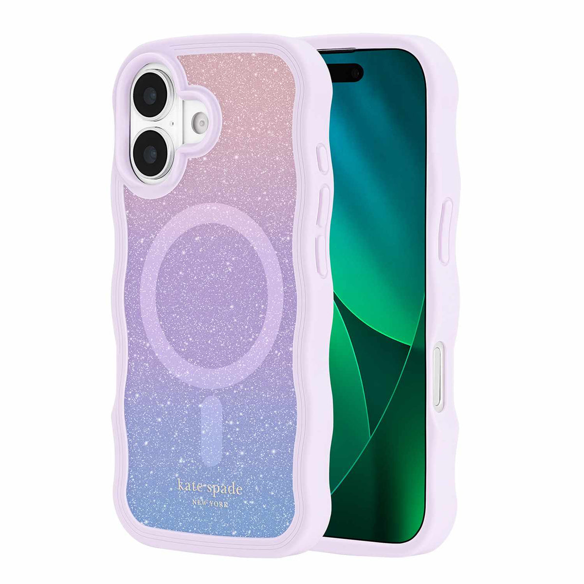 Kate Spade Wavy MagSafe Case Opal Glitter Multi-Color for iPhone 17