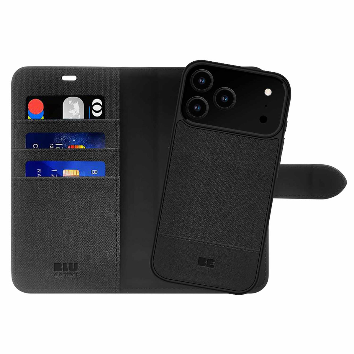 Blu Element Folio 2-in-1 Case Black for iPhone 17 Pro Max