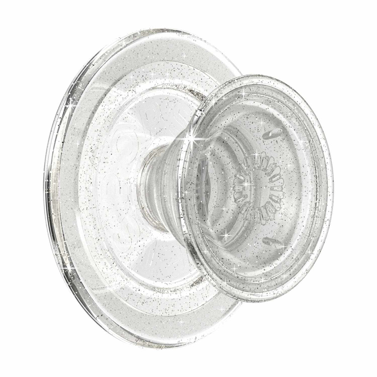 PopSockets PopGrip For MagSafe Round with Adapter Ring Clear Glitter