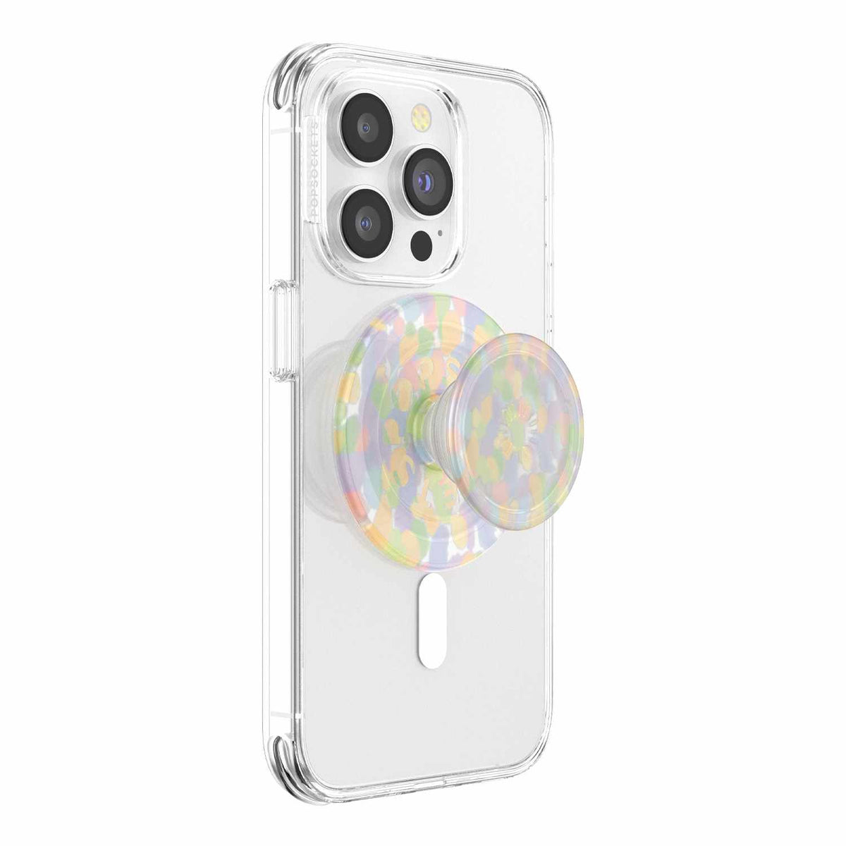 PopSockets PopGrip for MagSafe Round with Adapter Ring Rainbow Glass Multi-Color