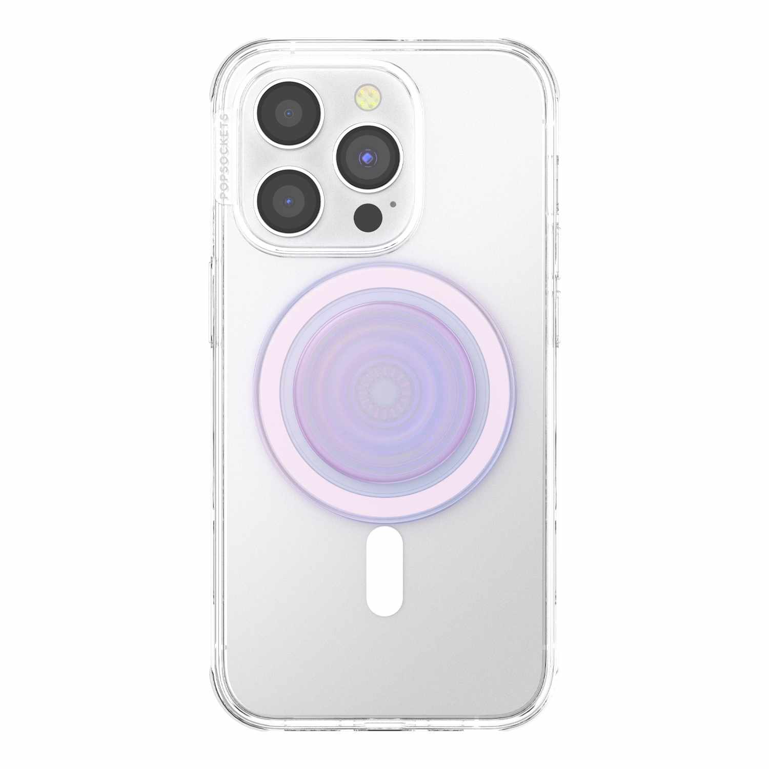 PopSockets PopGrip for MagSafe Round with Adapter Ring Opalescent Clear