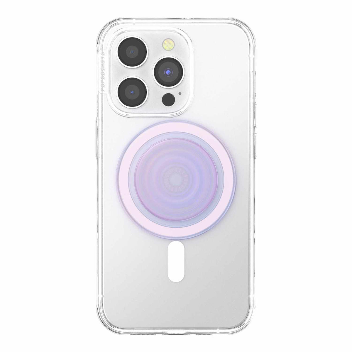 PopSockets PopGrip for MagSafe Round with Adapter Ring Opalescent Clear